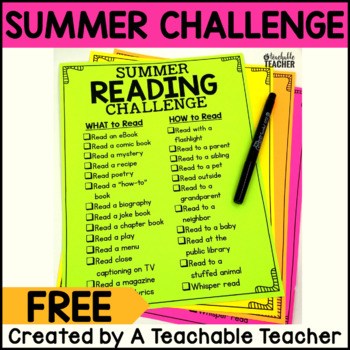 Preview of Summer Reading Challenge