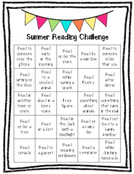 Summer Reading Challenge by Tish Tools | TPT