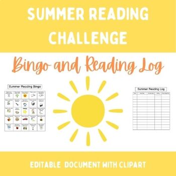 Preview of Summer Reading Challenge Bingo Reading Log - End of Year