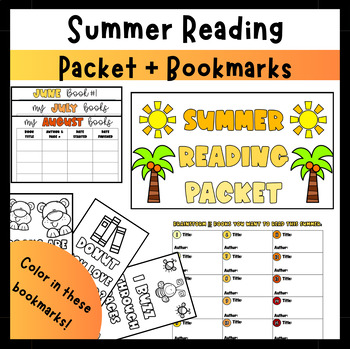 Preview of Summer Reading Challenge Packet & Coloring Bookmarks