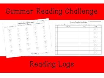 Preview of Summer Reading Challenge: Reading Logs