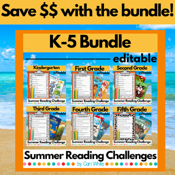Summer Reading Challenge for fifth grade with book list | TpT