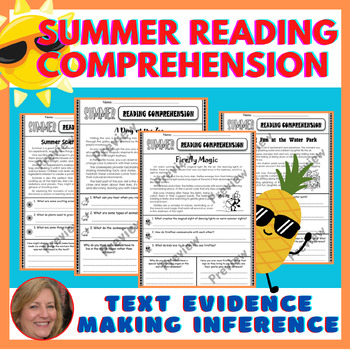 Preview of Summer Reading Comprehension Activities- Text Evidence and Inference (Grade 2-3)