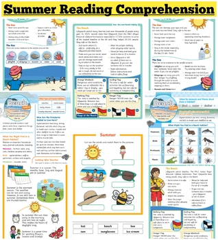 Preview of Summer Reading Comprehension Activity Bundle | End of Year Summer Activities