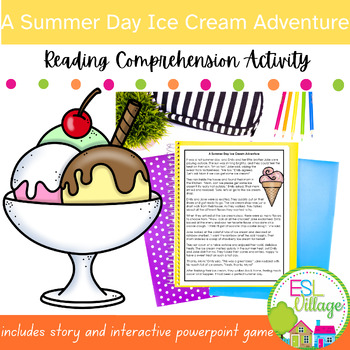 Preview of Summer Reading Comprehension Activity (Story and PowerPoint Game)