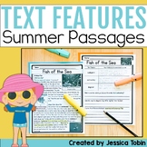 Summer Reading Comprehension Passages, Text Feature Summer