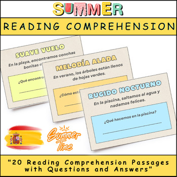 Preview of Summer Reading Comprehension Pack: Engaging Passages for Grade 2 (Spanish)