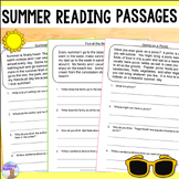 Summer Reading Comprehension Passages - June, July, August