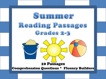 Preview of Summer Reading Comprehension Passages Grades 2-3