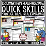 Summer Reading Comprehension Passages Main Idea Supporting