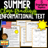 Summer Reading Comprehension Passages and Questions Inform