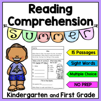 Preview of Summer Reading Comprehension Passages and Questions for Summer Reading Packets