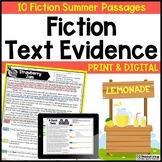 Reading Comprehension Passages for Summer Fiction Finding 