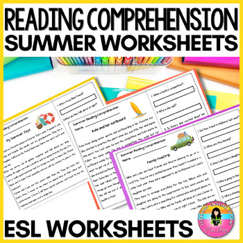 Preview of Summer Reading Comprehension Passages with Questions for 2nd to 4th