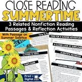 Summer Reading Comprehension Passages Fireflies End of the