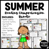 Summer Reading Comprehension Worksheet Bundle Summer Safety