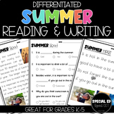 Summer Reading Comprehension & Writing Activities - Differ