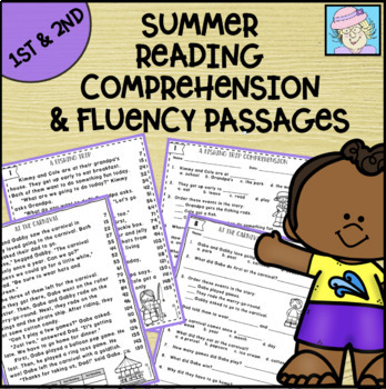 summer reading comprehension and fluency passages 1st 2nd grade by