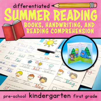 Preview of Summer Reading Comprehension differentiated Handwriting Without Tears® style