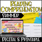 Summer Reading Comprehension | with Digital Summer Activities