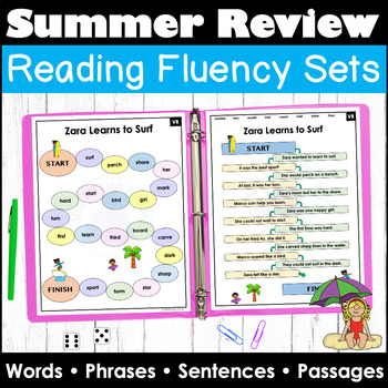 Preview of Summer Reading Fluency Drills Passages Orton Gillingham Decodable Readers