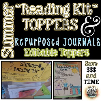 Preview of Summer Reading Kit:  Editable Topper and Writing Journal Covers