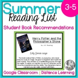 Summer Reading List Recommendations | Distance Learning | 