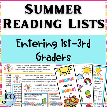 Preview of Summer Reading Lists 1st - 3rd Grades, EDITABLE, Tips for Families, Bookmarks
