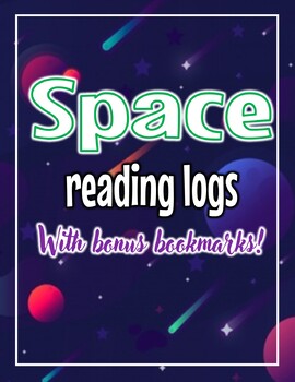 Preview of Space reading log with BONUS bookmarks!