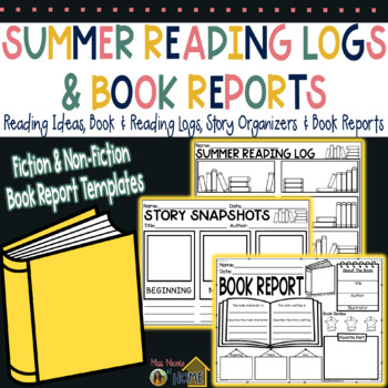 Preview of Summer Reading Logs, Book Report Templates and Summer Reading Challenge Ideas