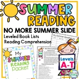 Summer Reading Packet Leveled Book Lists & Parent Letter ~