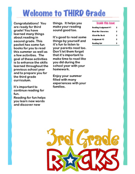 Preview of Summer Reading Packets for Grades 3-6