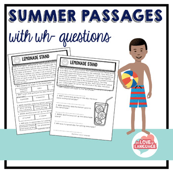 Preview of Summer Reading Passages with WH-Questions--Leveled