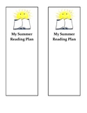 Summer Reading Plan Bookmarks- End of School Year Activity