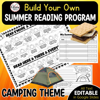 Preview of Summer Reading Challenge Camping Themed Reading Activities & Logs