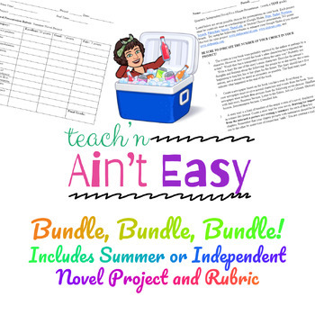 Preview of Summer Reading Projects w/ Rubric Bundle for Any Book Grade 5-12
