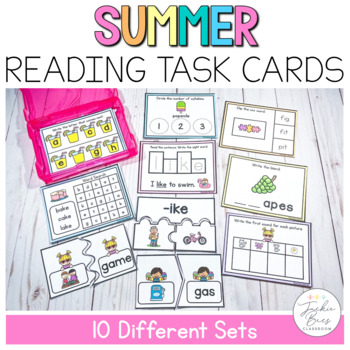 Summer Reading Task Cards by Jackie Bees Classroom | TpT