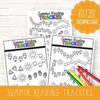 Preview of Summer Reading Tracker * Printable Coloring Page Book Log * Reward Challenge