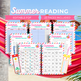 Summer Reading Tracker, Summer Reading Log, Summer Bingo Template