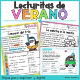 Summer Reading comprehension in Spanish | Lecturas de comprensión