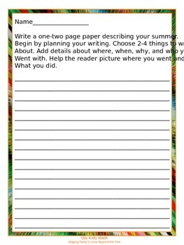 Summer: Reflection Writing ~ FREEBIE by Digging Deep to Soar Beyond the ...