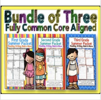 Preview of Summer Review 1st, 2nd, 3rd Grade Bundle Google Slides™ & PDFs