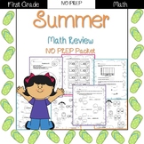 Summer Review: 1st grade NO PREP (Math) distance learning