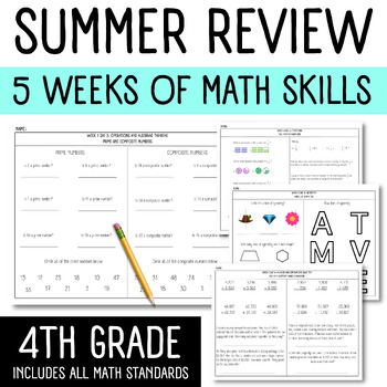 Preview of Summer Review | 4th Grade | End of Year Math Practice