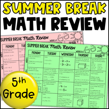 Preview of Summer Review {5th Grade Math}
