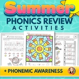 Summer Review Activities with Phonics Coloring Pages and Puzzles