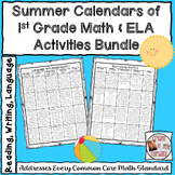 Summer Review Calendars for Reading, Language Arts, & Math Bundle