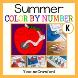 Summer Review Color by Number (kindergarten)  Color by Num