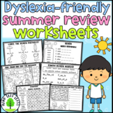Summer Review Dyslexia Worksheets and Activities
