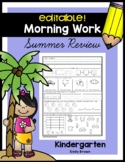 Summer Review EDITABLE Morning Work